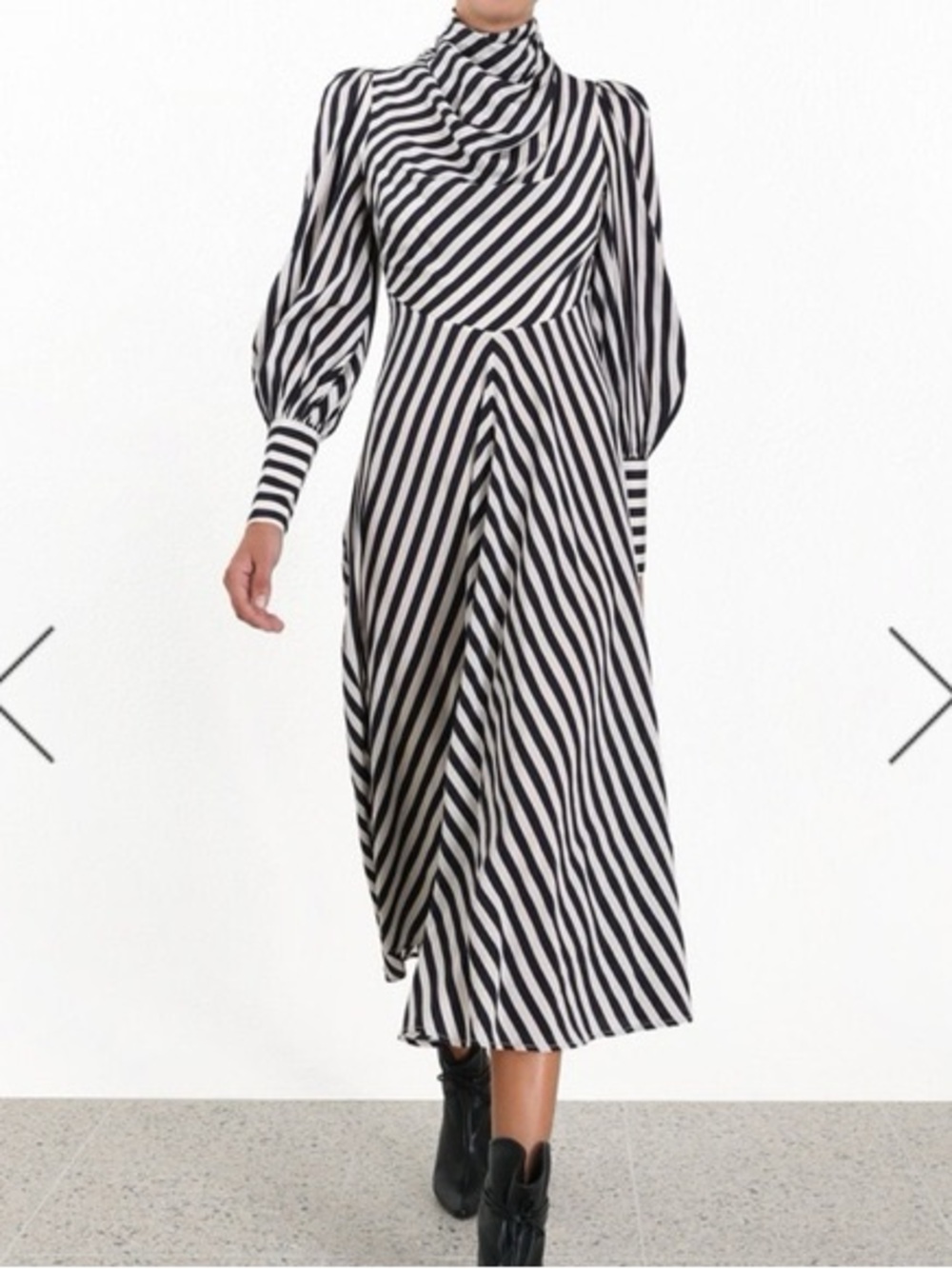 Zimmermann Moncur Silk Stripe Cowl dress